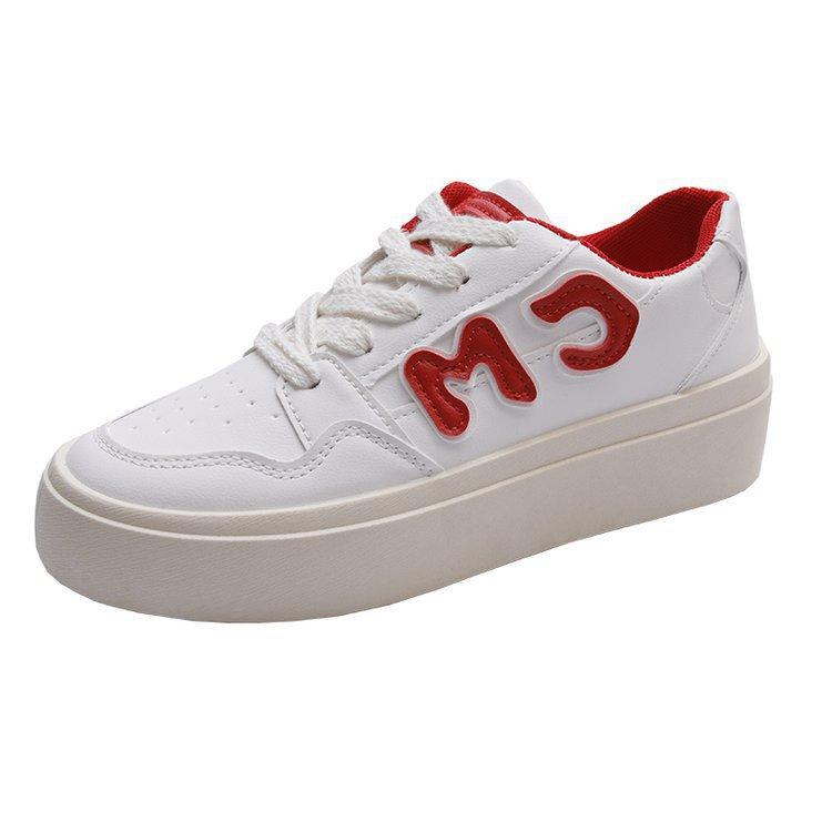 

2025 spring new flat-bottomed sports board shoes women s Hong Kong style leisure low-top student white shoes Korean version of trendy women s shoes 35 красный