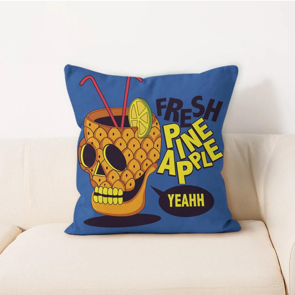 Einfache Heimdekoration Kissen Quadratische Auto Rückenlehne Cartoon Buchstaben Kissen Trendiger Kissenbezug