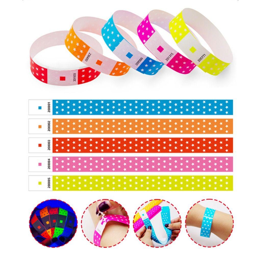 100Pcs Synthetic Paper Disposable Wrist Strap Waterproof Party Bracelets  Amusement Park