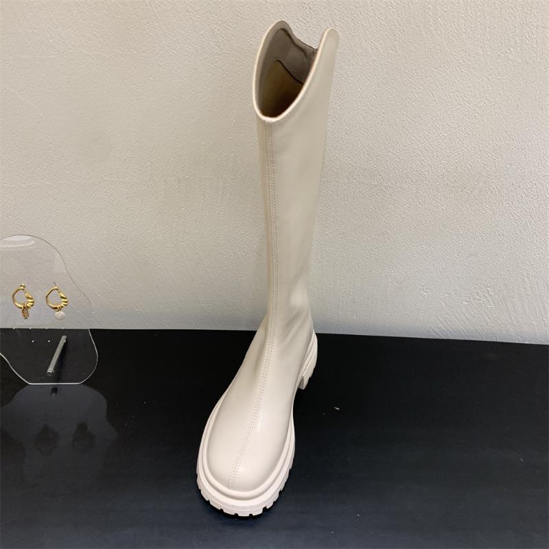 Fashion Fashion Skinny Knee-Free Boots Women's Autumn and Winter New Round Toe Platform Sleeve All-match High Knight Boots
