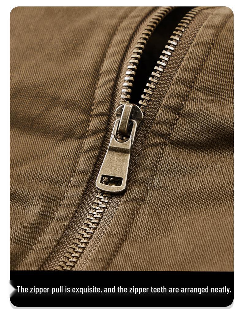 2025 Men's Velvet Jacket: Wear-Resistant, Warm, Detachable Fur Collar, Cotton Coat