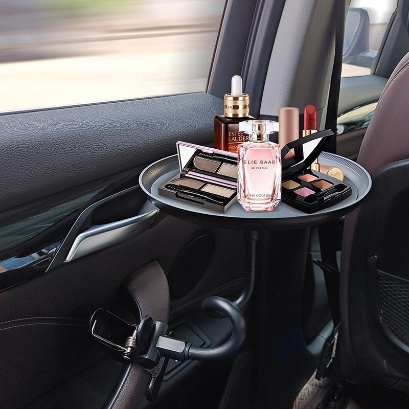 Clip On Car Tray Table Food Drink Holder Desk Plastic Portable Dining Workstation for Vehicle