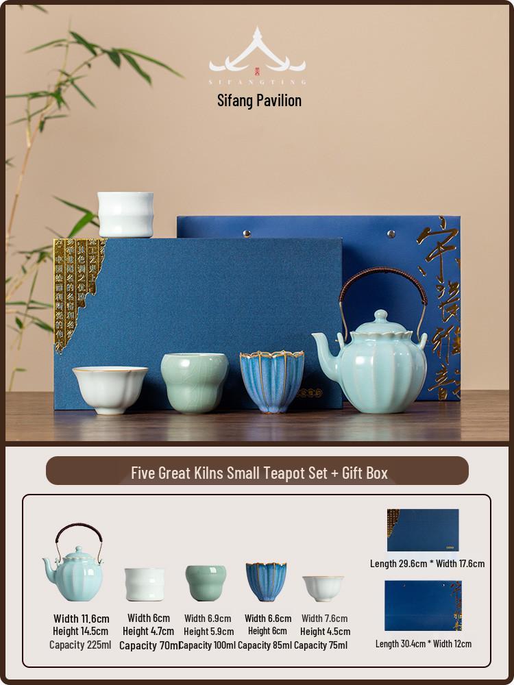 

Five Kilns Kung Fu Tea Set 2026: Elegant Gift Box with Teapot and Cups for Home Use Gift Box Set