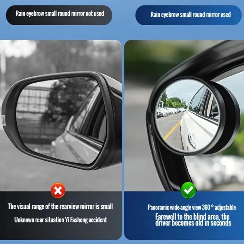 Car Blind Spot Mirror and Rearview Mirror Rain Cover, 2-in-1 Multi-functional Design for Enhanced Safety Driving with Expanded Field of View