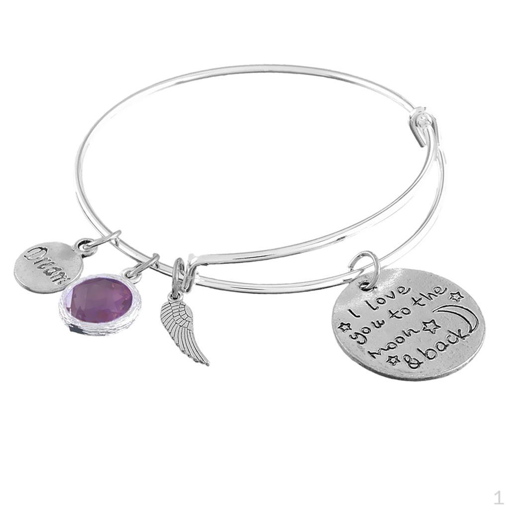 Birthstone Expandable Women' Bangle Bracelet