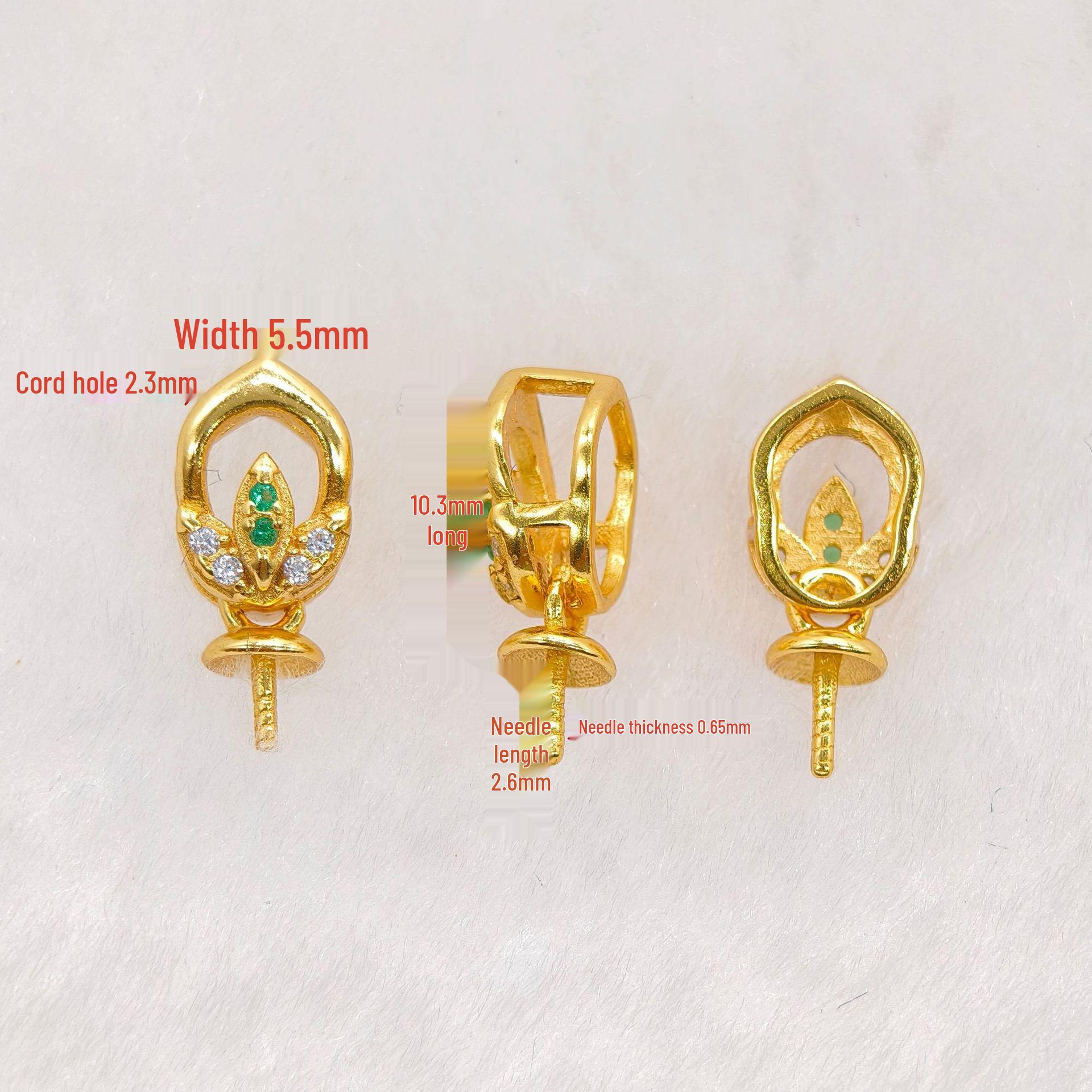 Sterling Silver Snap-On Pearl Pendant Holder with Pin and Universal Ruyi Buckle