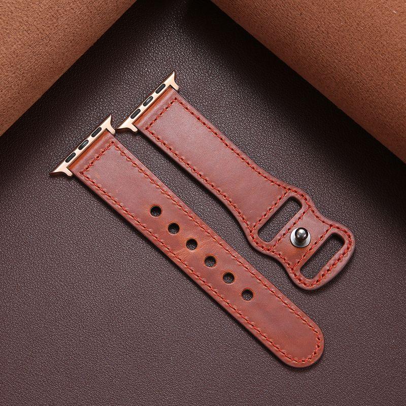 

Watch Iwatch9 Strap Apple Watch Ultra/6/5/7/8 Generation Classy Men s and Women s Niche Personality Genuine Leather 41 Watch Band 45mm Dark Green 49 Reddish Brown 42mm (for iwatch10 generation)