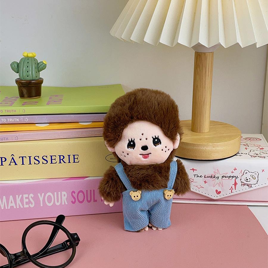 Cartoon Monkeyqi Doll Pendant Plush Toy Overalls Doll Bag Hanging Ornaments Grab Machine Doll Holiday Gift