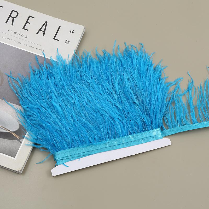 Color 8-10 Cm Ostrich Hair Cloth Edge Clothing Cuffs Hem Ostrich Feather Strips Cloth With Accessories Lace