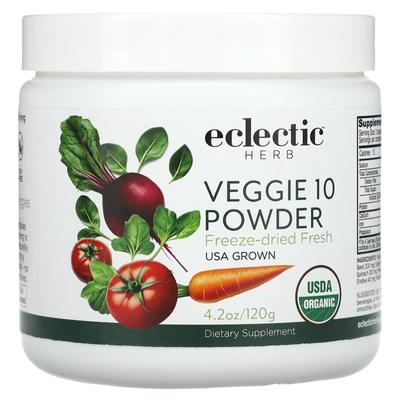 Eclectic Herb, Raw, Fresh, Freeze-Dried, Veggie 10, Whole Food Powder, 4.2 Oz (120 G)