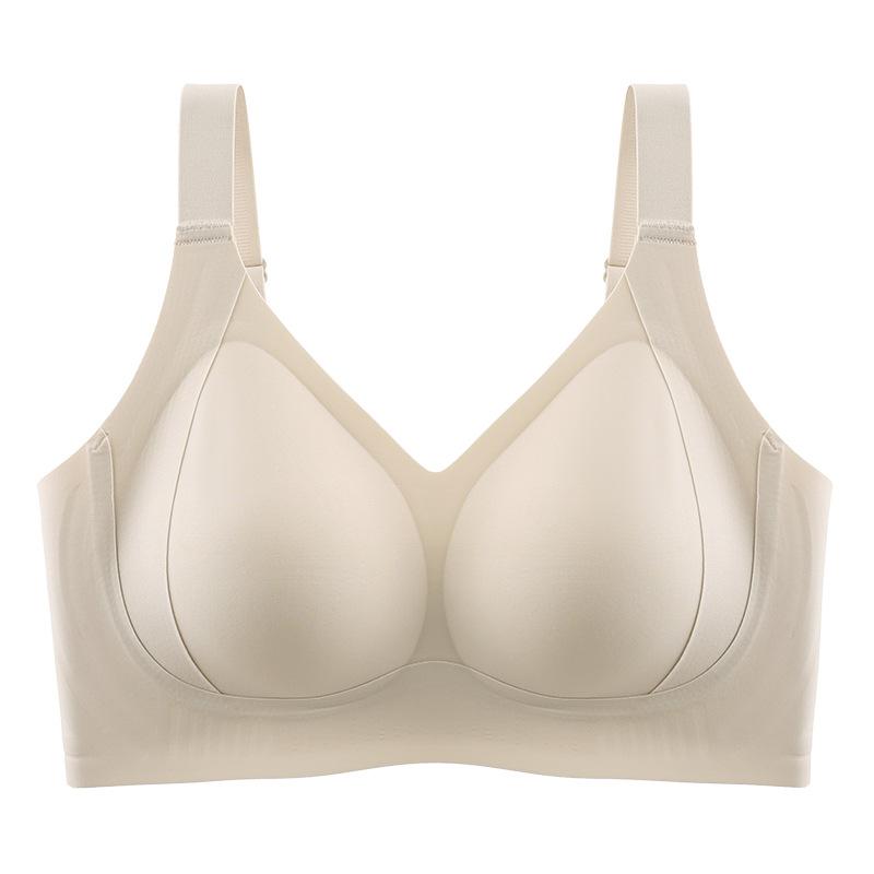 Anti-gravity lift women's big breasts show small breasts, anti-sagging full cup seamless large size bra cover thin -1