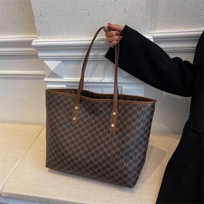 Einfache und modische Damenhandtasche Kapazität Retro bedruckte Handtasche Lässig vielseitig Schulter-Achseltasche