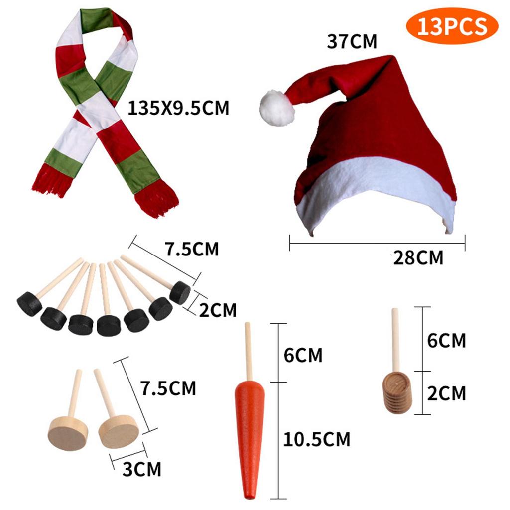 Outdoor Snowman Costume Dress Up Kit Hat Scarf Carrot Nose Activity Toy Gift