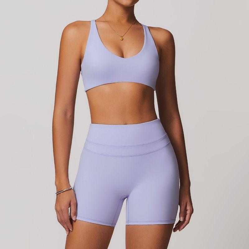 Guangzhou Zechuang Clothing Co., Ltd. Brushed Tight Back Yoga Suit Stretch High Waist Workout Clothes for Women Running