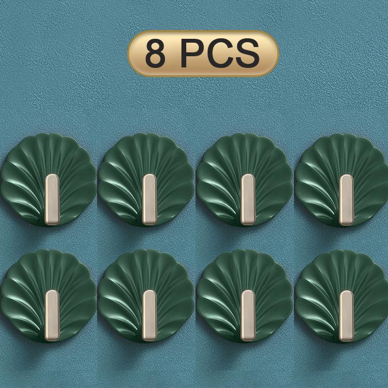 8/4PCS Punch-Free Strong Wall Hooks Luxury Strong Sticky Coat Hanger Rack Clothes Bag Key Kitchen Door Organizer Easy Install