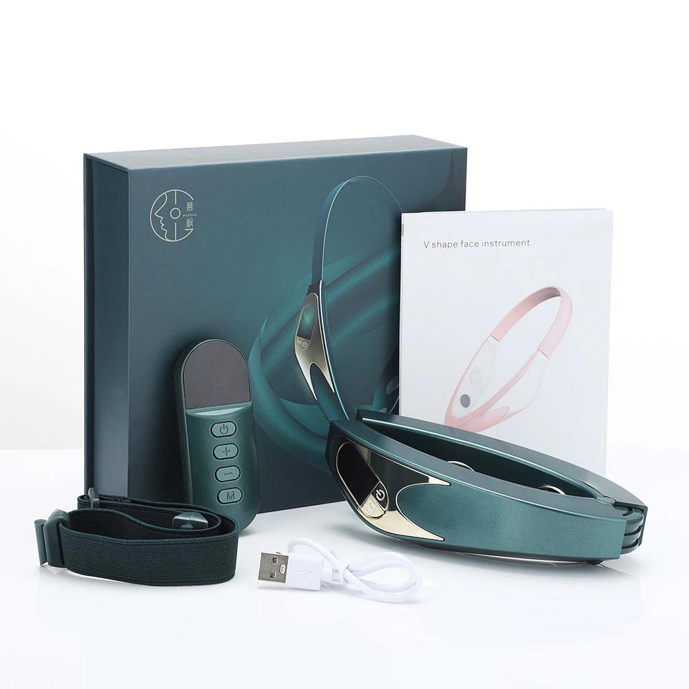 Electric Face Lifting Device Heat Photon Therapy Slimming Vibration Massager Double Chin V Face Shape Cheek Lift Belt Skin Care