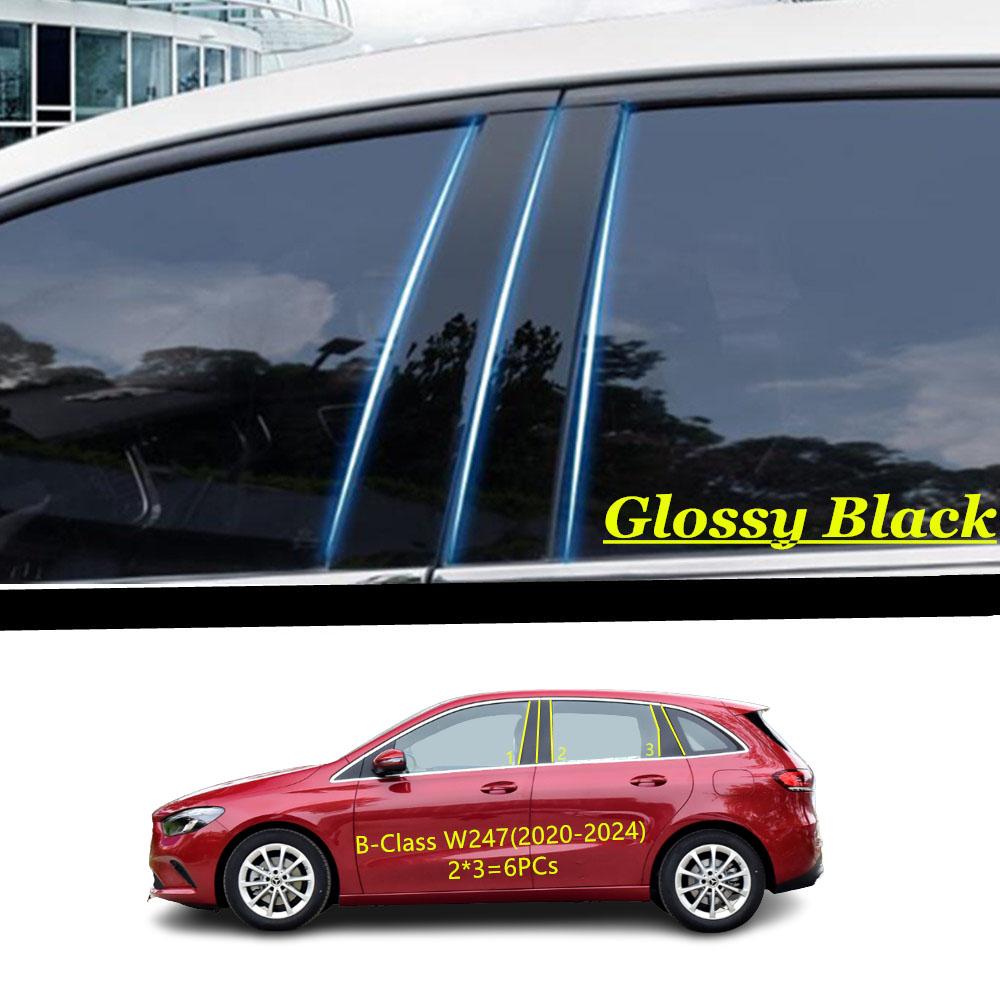 Car TPU/Glossy Mirror Pillar Post Cover  For Mercedes-Benz B-Class W247  -2024 Door Trim Window Molding Sticker