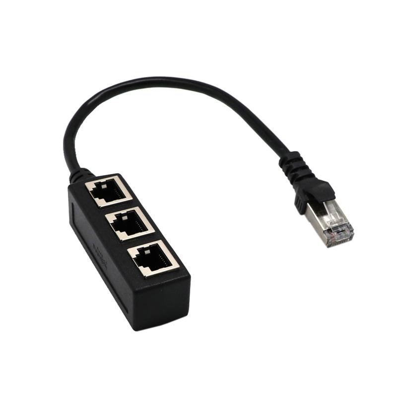 RJ45 1 Male to 3 Female LAN Ethernet Network Splitter Adapter Cable for Cat5, Cat5e, Cat6, Cat7 Durable