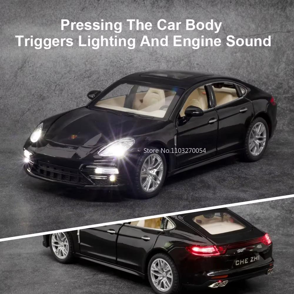 1:24 Alloy Panamera Cayenne S Diecast Miniature Models Toys Car Ornament Sound Light Pull Back Vehices Fashion Decorations Gifts