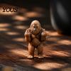 Miniature Resin Gorilla Ornaments Gorilla/Frog Figurine, Animal Ornament, Funny Gesture Statue Small Car Dashboard Accessories for Desktop Decor, Cute