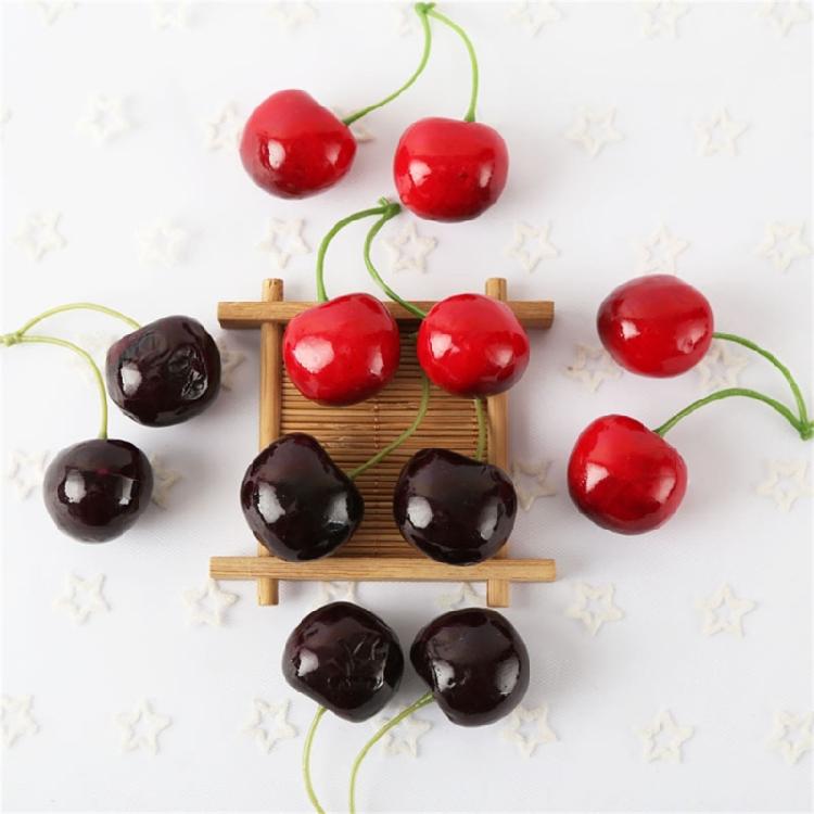 10 Pair False Cherry Decorations Artificial Cherries Props for Shopping Mall