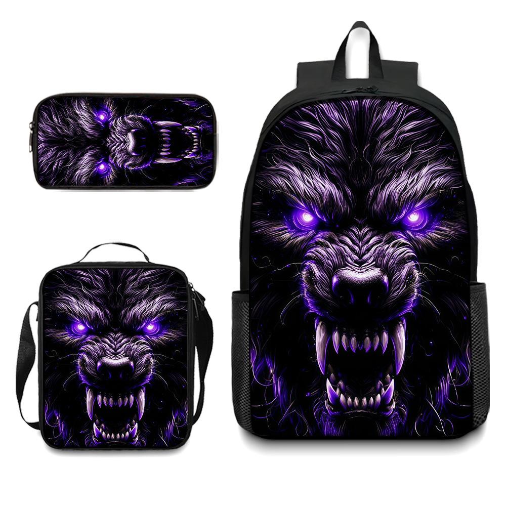Peripheral backpack, skull schoolbag, student backpack pencil case