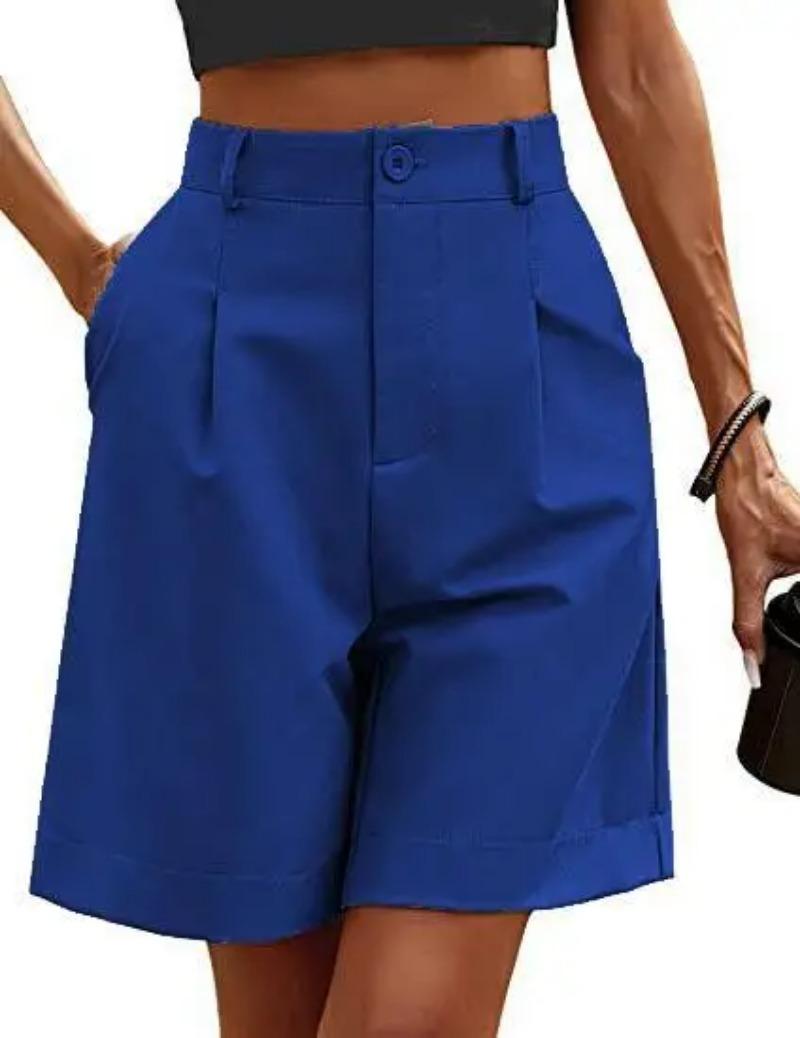 

Шорты до колена, женские повседневные шорты-бермуды Damen, эластичные шорты Weites Bein, шорты Knie Sommer Mit Taschen XL синий