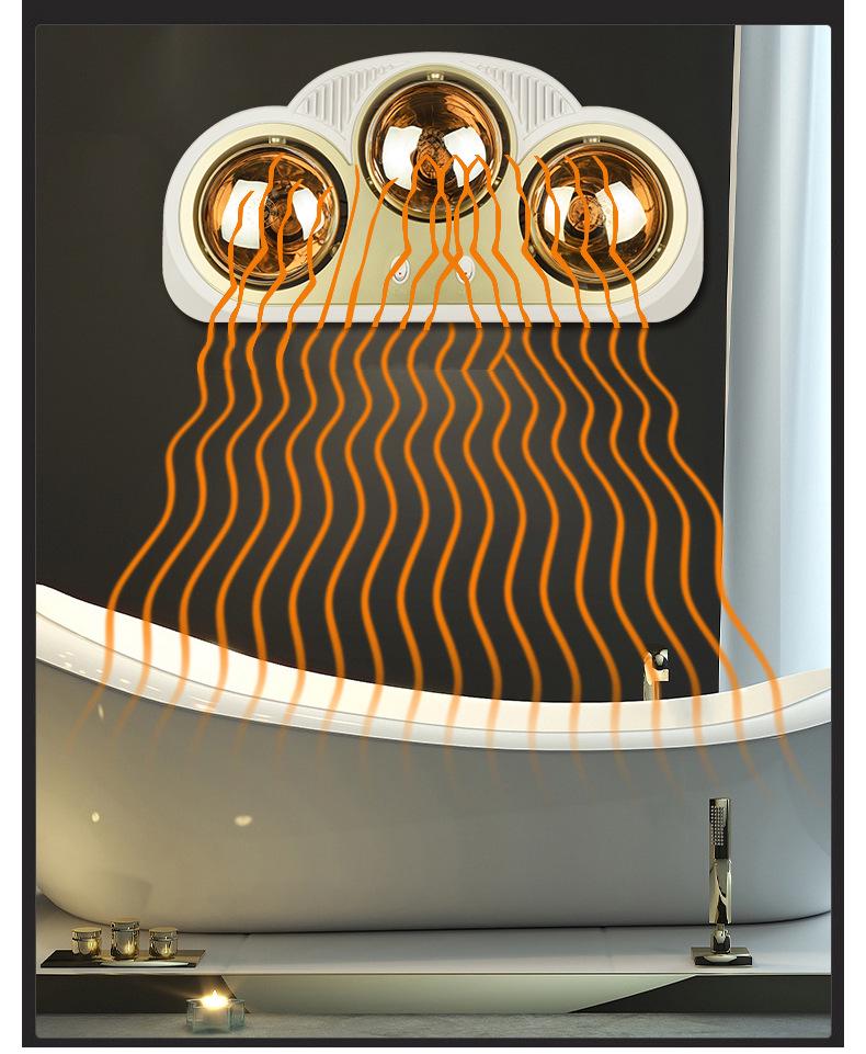 Gold Light Bulb Bathroom Heater - Warm Ceiling Fixture for Home
