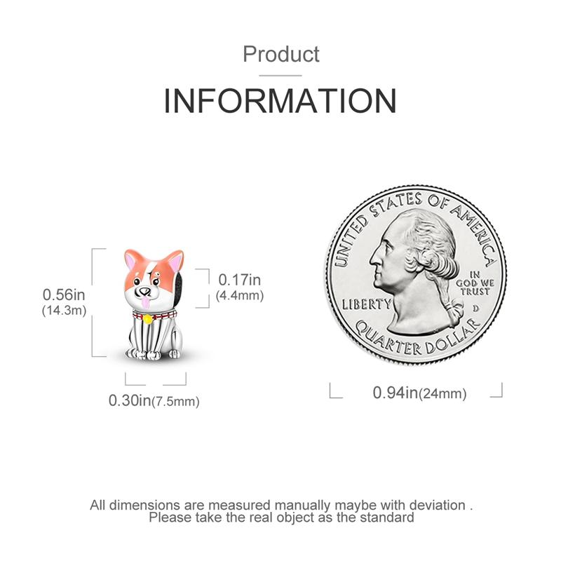 Charms Copper Plated Geometric Cute Corgi Puppy Beads Fit Bracelets Charms For Women Jewelry Diy Making Gifts