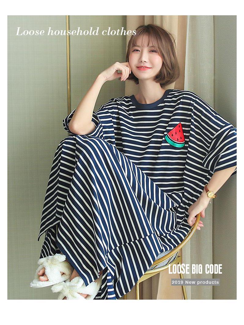 

Корейское летнее женское милое мультяшное платье с фруктами, больших размеров, свободное миди One Size (Suitable for 42.5-80 kg)