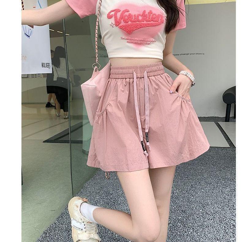 

2025 Quick-Drying Women s Summer A-line Wide-Leg Shorts - Trendy Loose-Fit Base Layer for Long-Legged Look M [Recommended 90-110 lbs] розовый