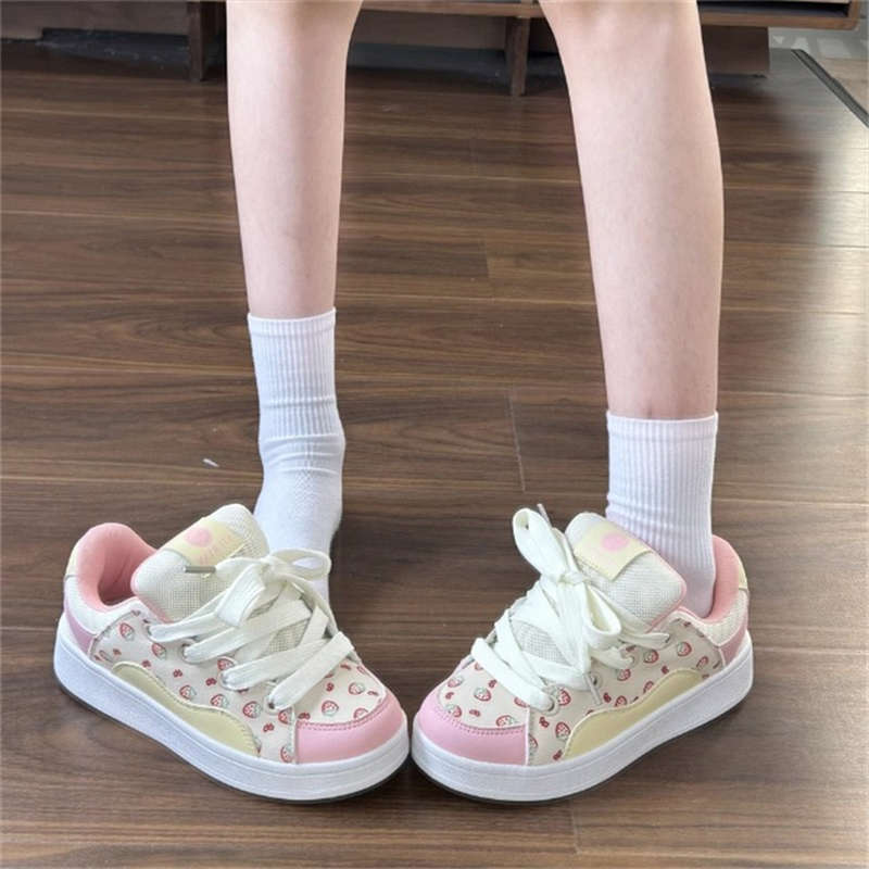 Sweetheart powder student original color matching niche bread shoes women's 2025 autumn new versatile casual sports board shoes tide