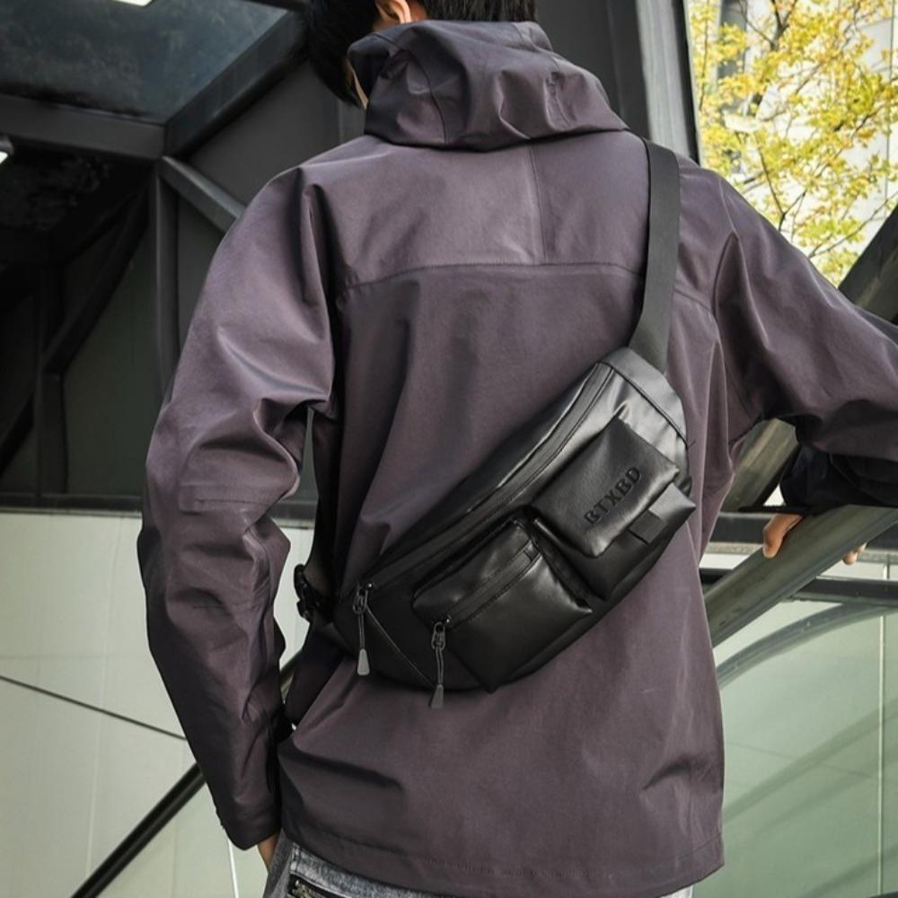 Solid Color Men Chest Bag Lightweight Fanny Phone Pack Simple Sports Phone Bag Men