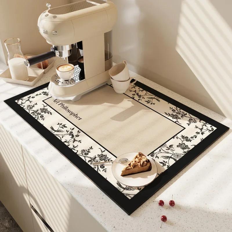 Rutschfeste Tischmatte für Kaffeemaschine, Saugfähig, Schnelltrocknende Tischdecke, Heimküchengeschirr, Trockenunterlage, Estera Para Secar
