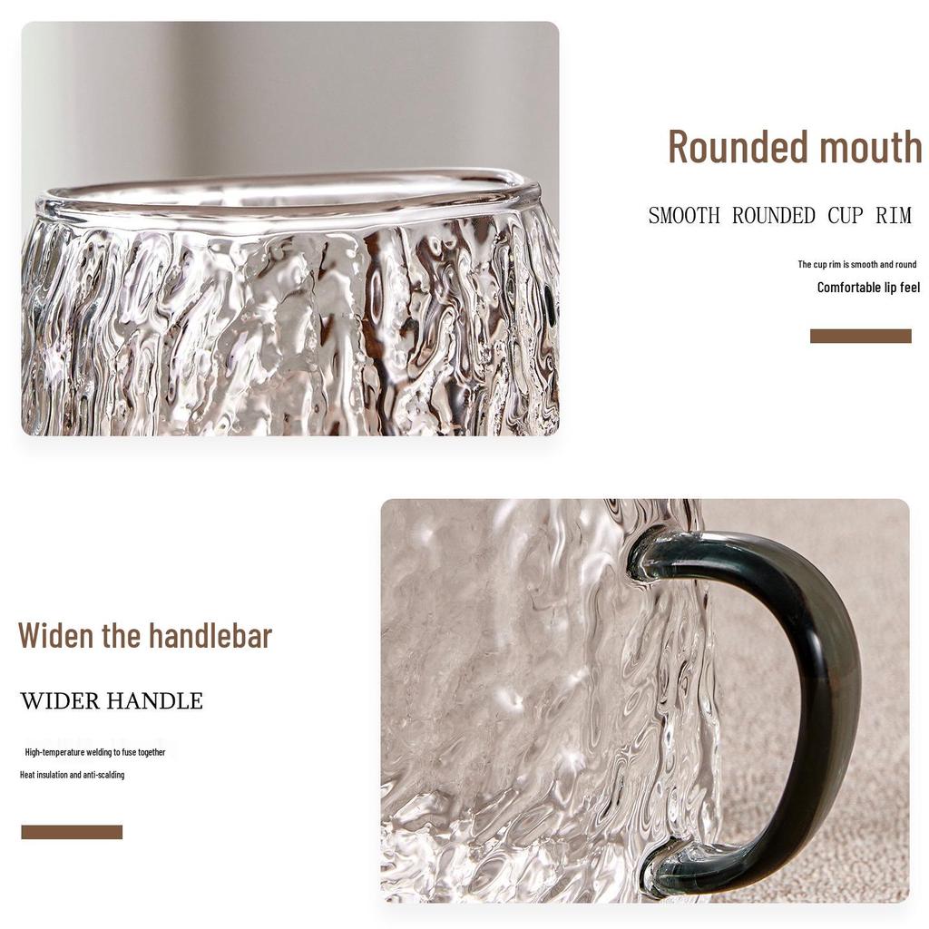 Luxury Glacier Glass Pitcher & Cup Set for Living Room - Elegant Cold Water Drinkware