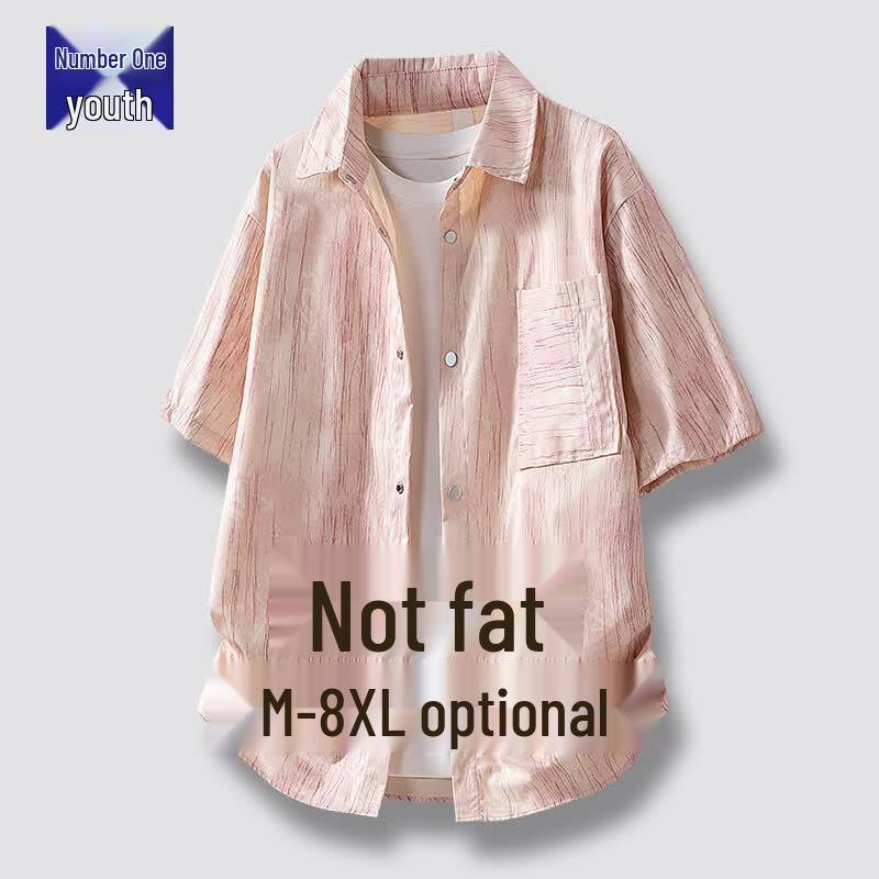 Top Youth Men s Ice Silk Short-Sleeve Casual Shirt 6XL