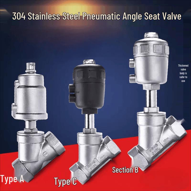 Fudesheng 304 Stainless Steel Pneumatic Angle Seat Valve DN20
