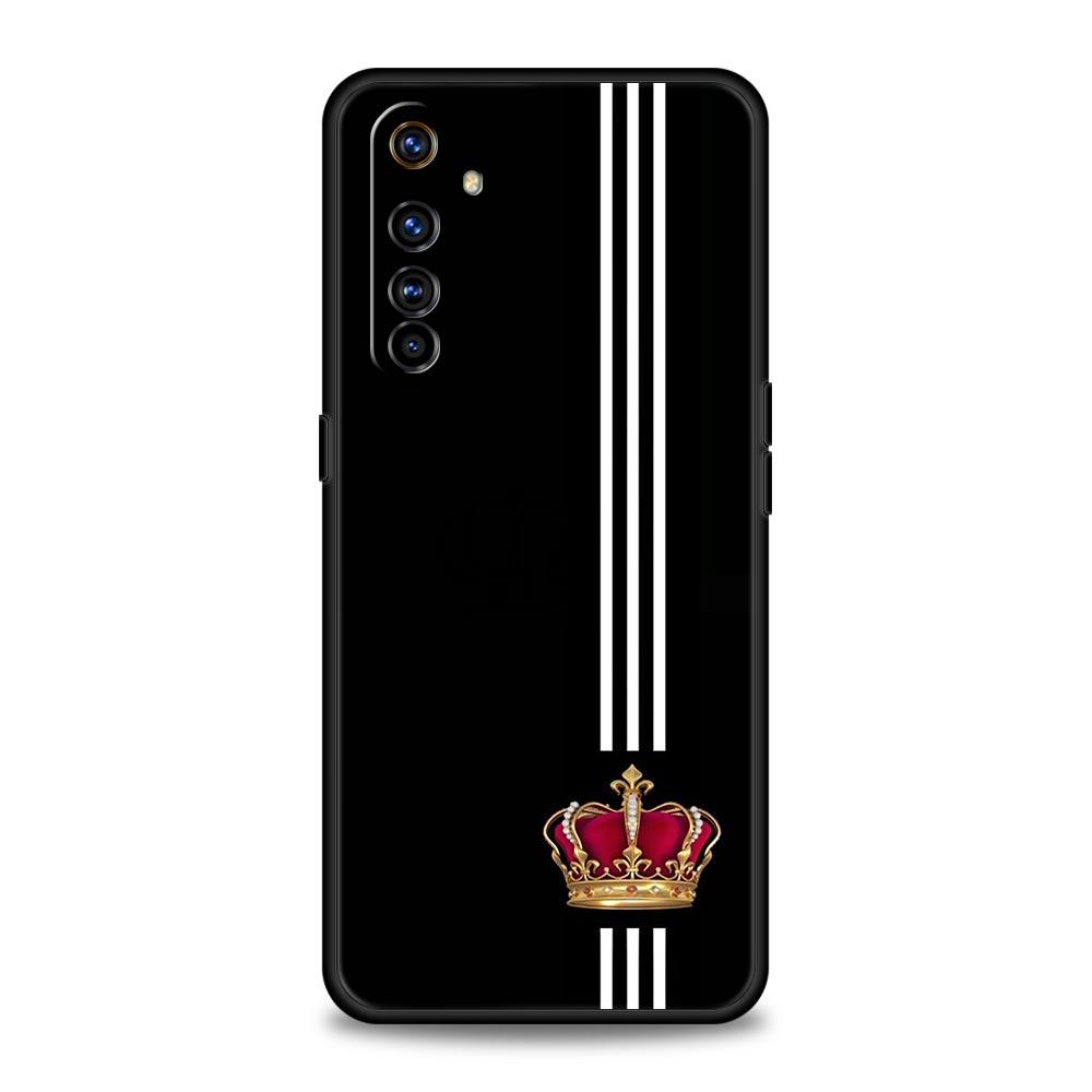 Couple Style Crown King Queen Phone Case For Realme 12 11 10 9 8 5G 7 6 GT5 GT3 GT2 Pro C21 C11 C25 C35 GT Neo 2 3 3T 5 Cover