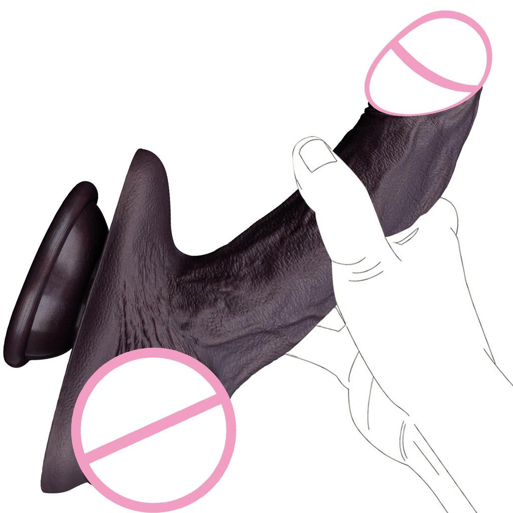 Realistic Black Man Penis Simulator Female Masturbator - Soft, Thick, Manual Thrusting for Intense Orgasms