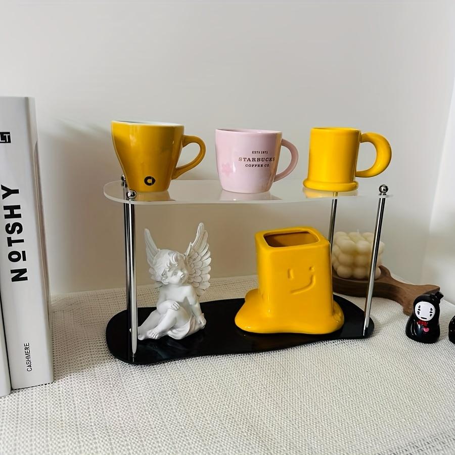 Elegant 2-Tier Clear Acrylic Display Shelf For Bedroom, Living Room, Bathroom, And Kitchen – Multipurpose Layered Storage Rack