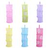 Hanging Storage Organizer 3-Layer Foldable Mesh Bag For Clothes Laundry Storage Basket Portable Tidy Solution Pink