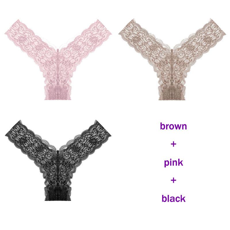 CINOON 3 Teile/los frauen höschen Transparent Low-Taille Unterhose Aushöhlen Tanga Weibliche Nahtlose G-String Sexy Unterwäsche Spitze Dessous panty
