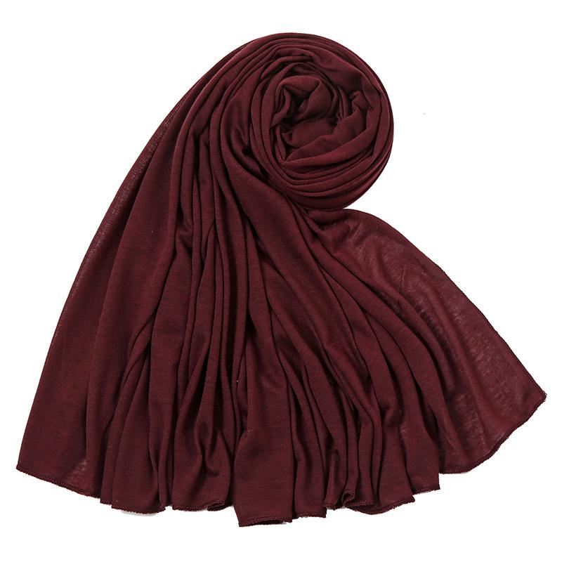 Varm muslimsk mote kvinne myk hijab skjerf sjal vanlig bomullsjersey skjerf turban kvinner lange sjal hodeinnpakning pannebånd abaya
