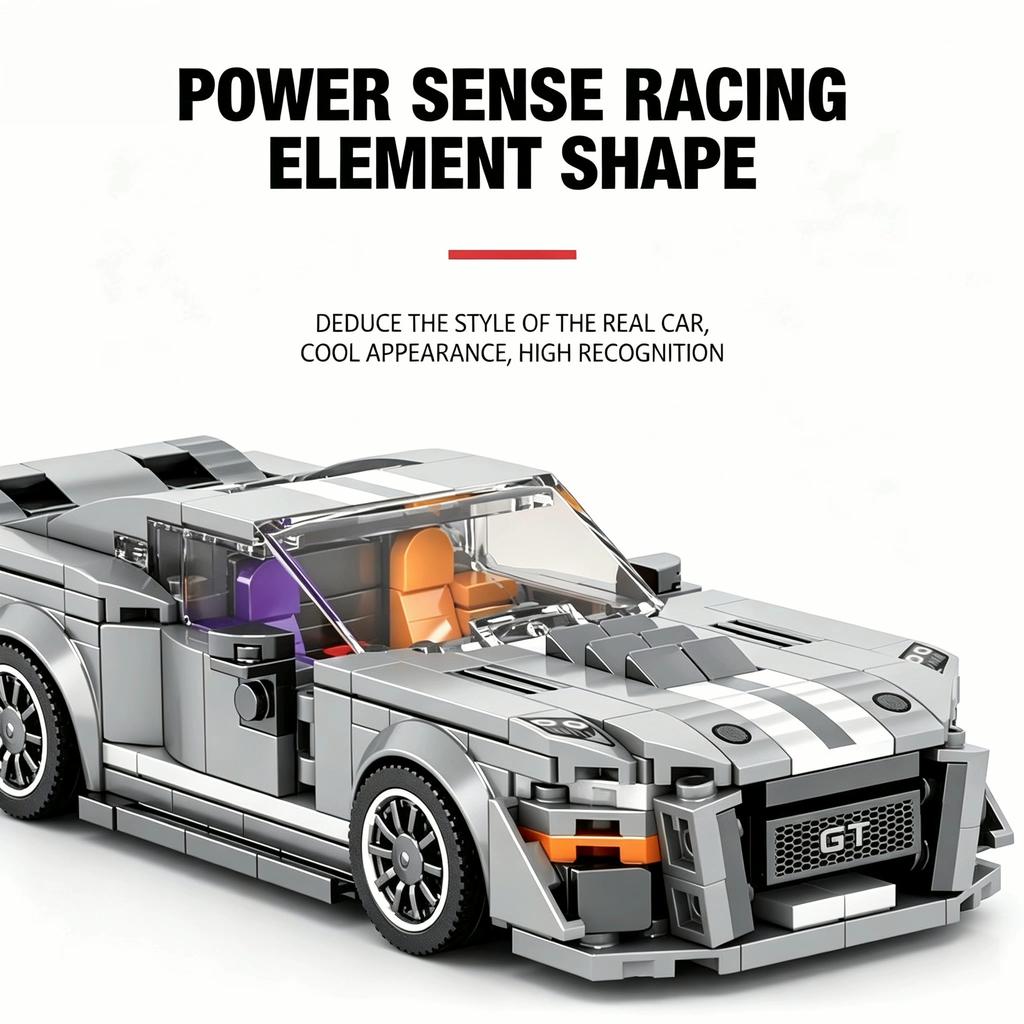 Vintage Style High-Quality Supercar High-Quality Gt500 High-Quality Building High-Quality Block Transport Vehicle Construction Set Collection Kit
