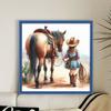 Girl and Horse Printed Cross Stitch Kit DIY 11CT Embroidery Craft Set Home Decor