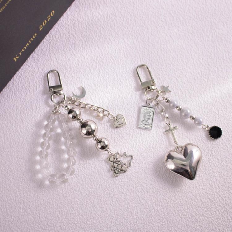 Fashionable Keyring Decor Trendy Love Heart / Bear Charm Hanging Ornament Handbag Bag Car Decorations for Women Men