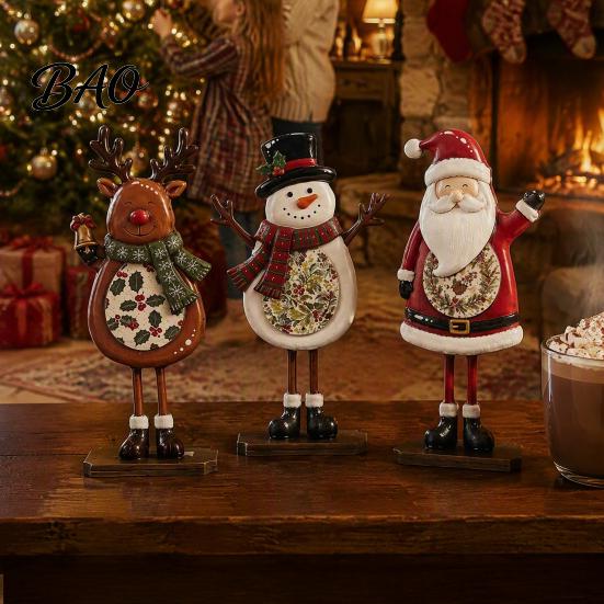 Holiday Themed Home Decor Sets Christmas Table Decoration, Wooden Snowman Santa Claus Reindeer Sign, Standing Tabletop Signs Xmas Centerpiece