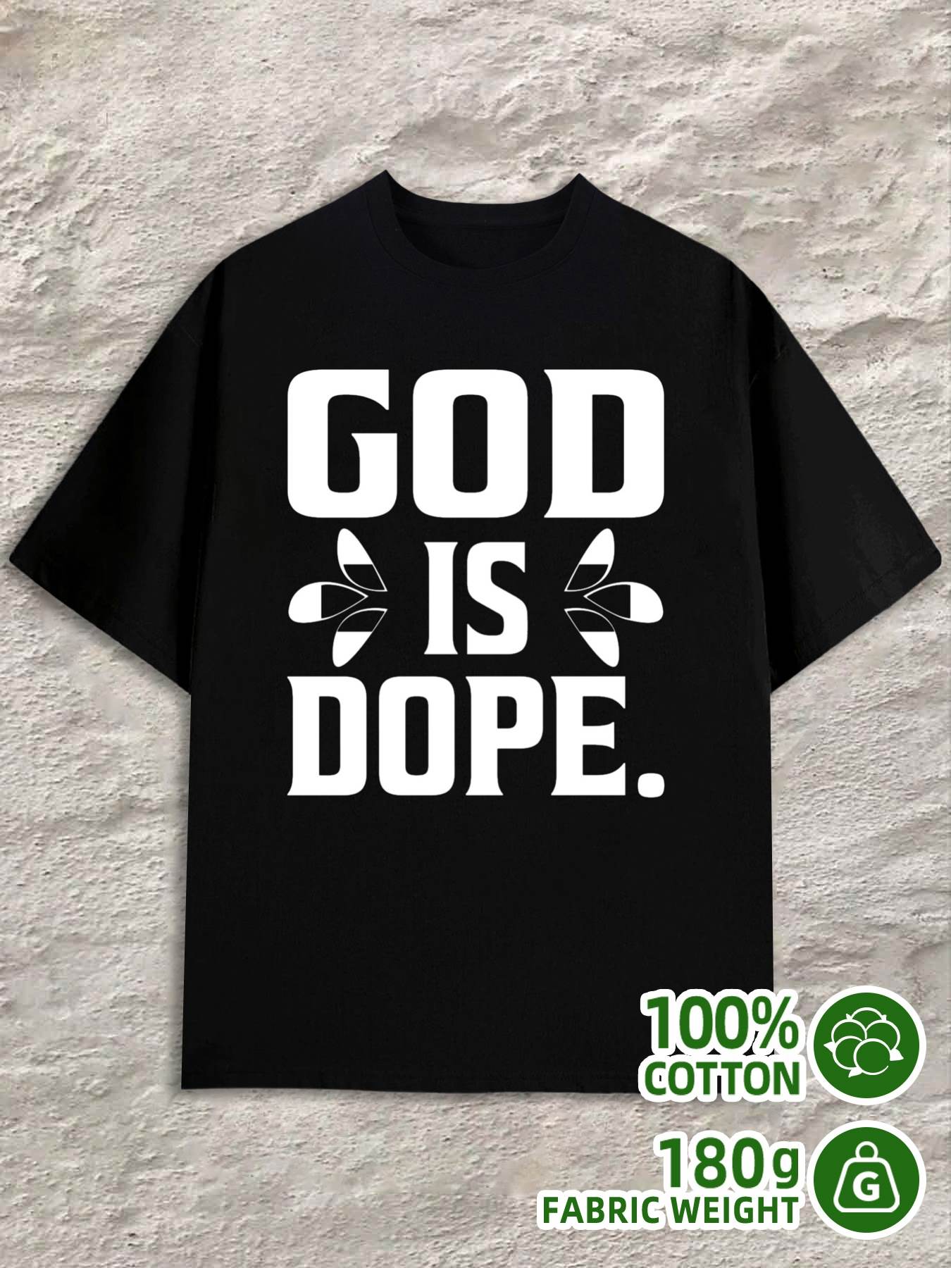 T-Shirt Y2K God Is Dope T-Shirts Black L
