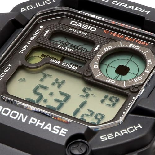 Casio CASIO Digital Men's Watch with Tide Graph & Moon Data Display Function WS-1700H-1AV Black Overseas Model