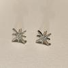 Elegant Starlight Zirconia Stud Earrings: 925 Sterling Silver Gold Accessories